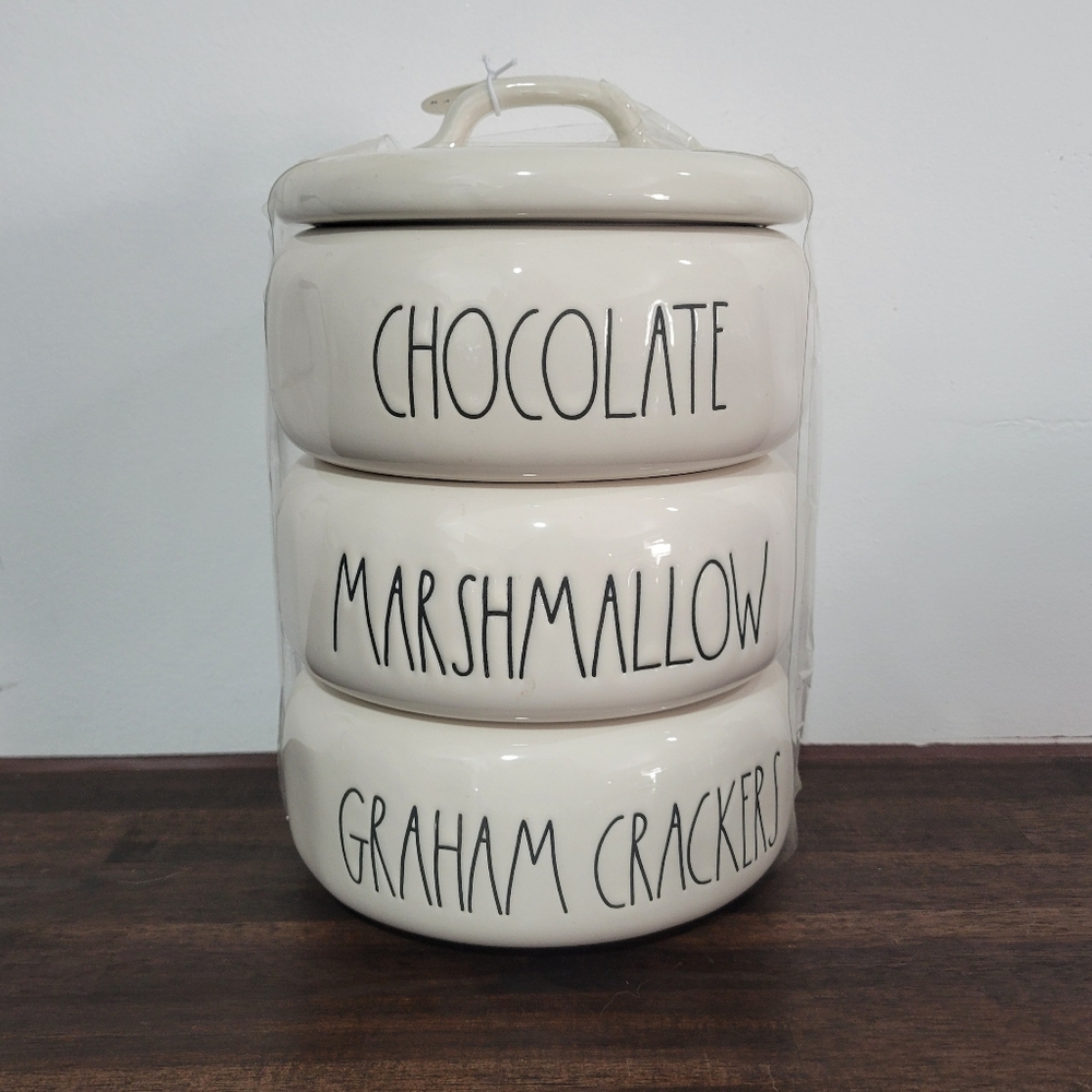 Rae Dunn Cream Stacking Canister Set